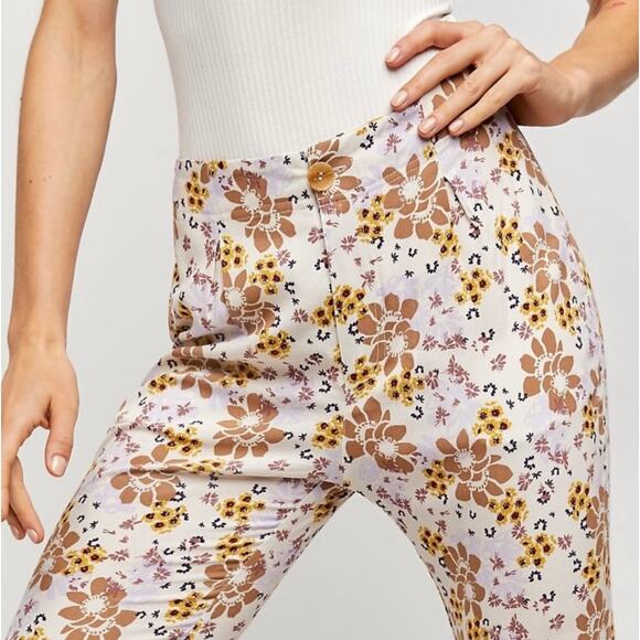 Free People Can't Take My Eyes Off Of You Floral Flare Pant Tea Combo XS Boho - Picture 2 of 11
